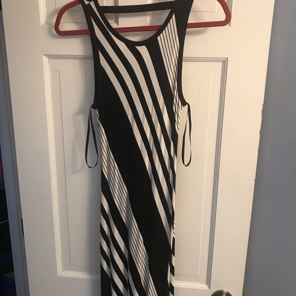 Black and White Striped Maxi Dress
